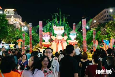 Người dân đổ về các khu vực trung tâm, chờ ngắm pháo hoa và đếm ngược đón năm mới - Ảnh 2. Người dân đổ về các khu vực trung tâm đón năm mới - Ảnh 2.