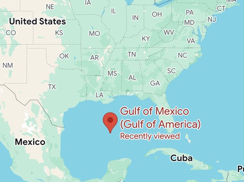 Google đổi tên Vịnh Mexico thành 'Vịnh Mỹ' với người dùng xứ cờ hoa - Ảnh 1. Google Maps đổi tên vịnh Mexico thành vịnh Mỹ với người dùng xứ cờ hoa - Ảnh 1.