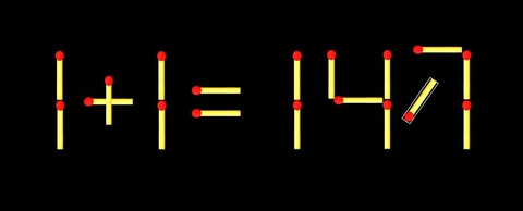Thử tài IQ: Di chuyển một que diêm để 1+1=747 thành phép tính đúng - Ảnh 1.
