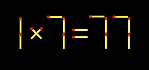 Thử tài IQ: Di chuyển một que diêm để 1x7=77 thành phép tính đúng - Ảnh 1.