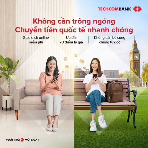 Techcombank ưu đãi lớn cho khách hàng chuyển tiền quốc tế - Ảnh 1.