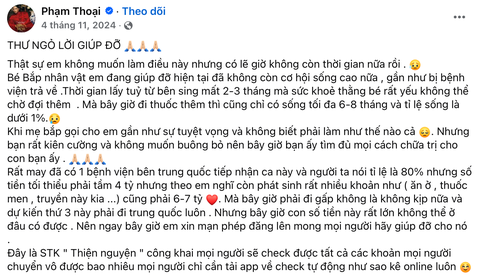 Minh bạch hơn 16 tỉ tiền ủng hộ 'bé Bắp', mẹ Hoà và TikToker Phạm Thoại là gì mà um xùm - Ảnh 2.