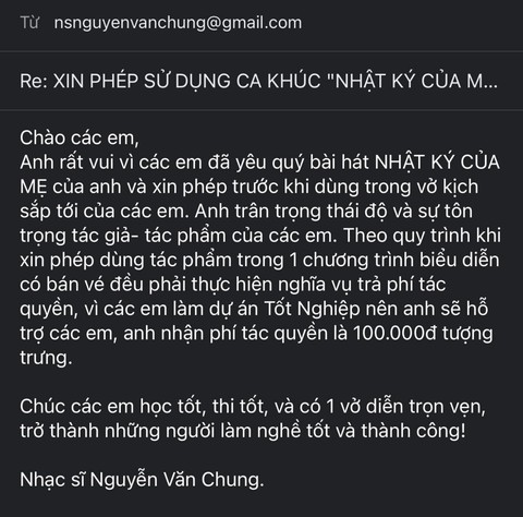 Vì sao Nguyễn Văn Chung lấy phí tác quyền Nhật ký của mẹ chỉ 100 ngàn đồng? - Ảnh 2. Nguyễn Văn Chung lấy 100.000 đồng phí tác quyền Nhật ký của mẹ, dân mạng tranh cãi - Ảnh 2.