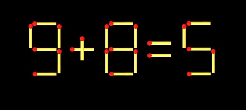 Thử tài IQ: Di chuyển một que diêm để 9+8=5 thành phép tính đúng - Ảnh 1.