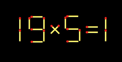 Thử tài IQ: Di chuyển một que diêm để 19x5=1 thành phép tính đúng - Ảnh 1.