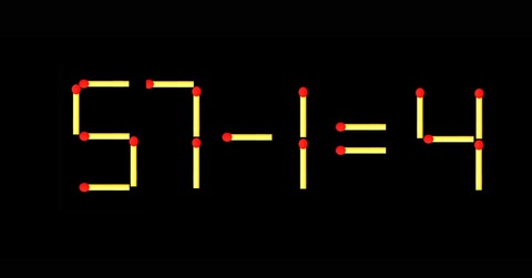 Thử tài IQ: Di chuyển một que diêm để 57-1=4 thành phép tính đúng - Ảnh 1.