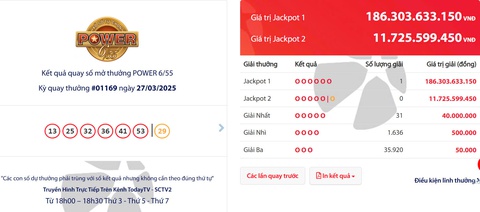 Giải Jackpot hơn 186 tỉ đồng của Vietlott đã có chủ - Ảnh 1.