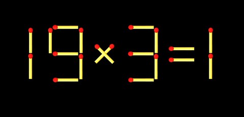 Thử tài IQ: Di chuyển một que diêm để 19x3=1 thành phép tính đúng - Ảnh 1.