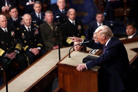 Tổng thống Donald Trump: Tôi mới nhận được thư của Tổng thống Zelensky - Ảnh 1. Toàn cảnh buổi phát biểu 100 phút của ông Trump tại Quốc hội - Ảnh 1.