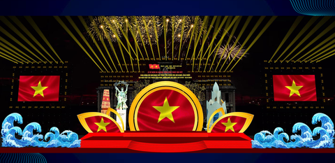 600 nghệ sĩ biểu diễn trong đêm nghệ thuật kỷ niệm 50 năm giải phóng Khánh Hòa - Ảnh 1. Tùng Dương, Vũ Thắng Lợi và 600 nghệ sĩ biểu diễn tại lễ kỷ niệm 50 năm giải phóng Khánh Hòa - Ảnh 1.
