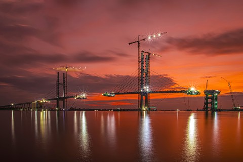 Đêm công trình cầu Rạch Miễu 2 đoạt giải nhất hội thi ảnh về xứ dừa - Ảnh 1. cầu Rạch Miễu - Ảnh 1.