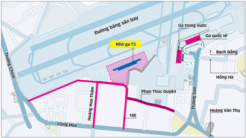 Giải bài toán giao thông quanh sân bay Tân Sơn Nhất khi có nhà ga T3 - Ảnh 2. nhà ga T3 - Ảnh 2.