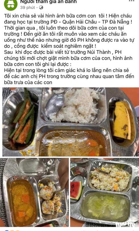 Đà Nẵng lại xôn xao suất ăn bán trú lèo tèo, lãnh đạo quận xuống kiểm tra ngay - Ảnh 1.
