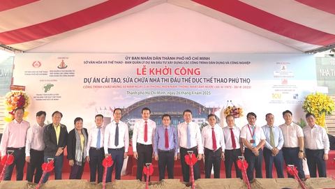 Bắt đầu cải tạo, sửa chữa nhà thi đấu thể dục thể thao Phú Thọ - Ảnh 1.