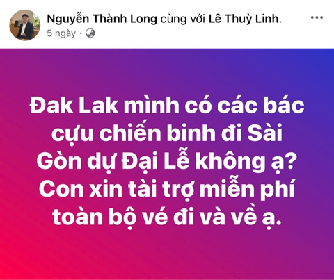 Lên mạng tìm cựu chiến binh để hỗ trợ về TP.HCM xem lễ 50 năm thống nhất đất nước - Ảnh 2.