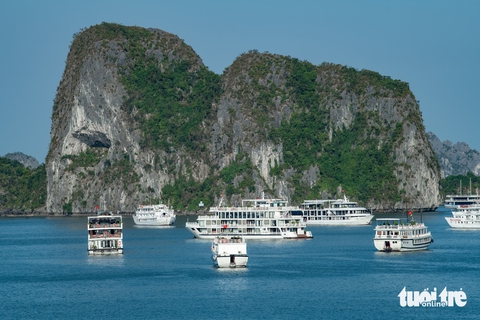 Vịnh Hạ Long ‘đắt xô’, du thuyền Hạ Long không thể nhận thêm khách - Ảnh 1. hạ long - Ảnh 1.