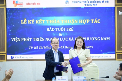 Báo Tuổi Trẻ và Viện Phát triển nguồn lực xã hội Phương Nam hợp tác nghiên cứu, đào tạo - Ảnh 1.