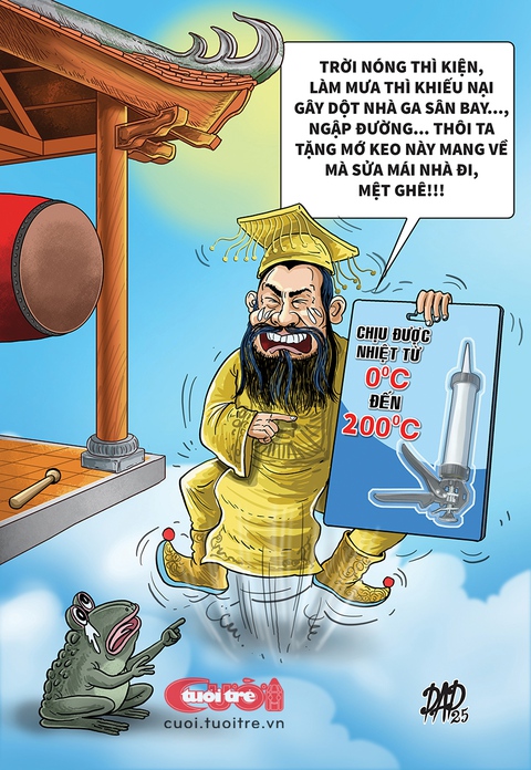 Ông Trời 'tới công chuyện' vì công trình bị dột - Ảnh 1.