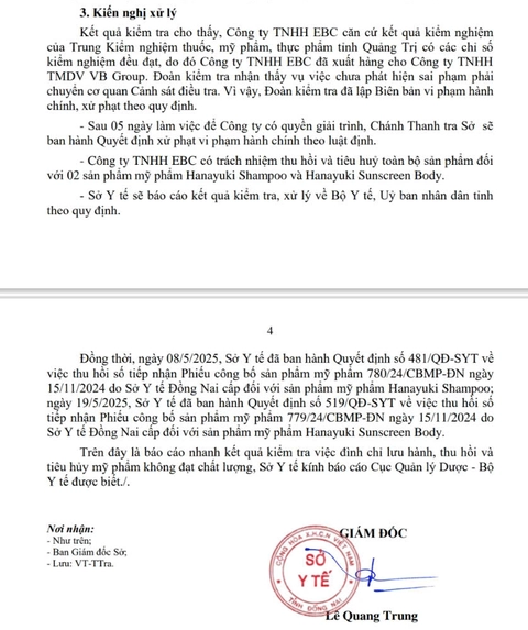 Vụ mỹ phẩm thu hồi ‘không có dấu hiệu hình sự’: Sở Y tế Đồng Nai xin điều chỉnh câu chữ - Ảnh 3.
