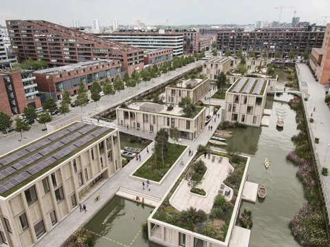 'Khu nhà nổi lớn nhất châu Âu' làm hồi sinh bến tàu Rotterdam xưa - Ảnh 2.
