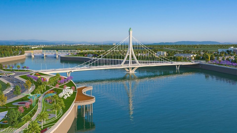 Cầu Phú Kiểng mới ở Nha Trang mang hình ảnh biểu tượng trầm hương - Ảnh 1. Nha Trang - Ảnh 1.