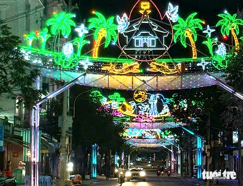 Tránh lắp đặt đèn LED và cổng chào trong TP Trà Vinh quá dày đặc - Ảnh 2.