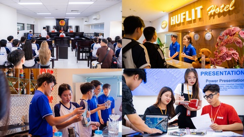 Khám phá ‘đại bản doanh’ các lớp học thực hành tại HUFLIT - Ảnh 2.