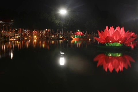 Đêm hoa đăng cầu nguyện hòa bình tại Vesak 2025 - Ảnh 7. hoa đăng - Ảnh 6.