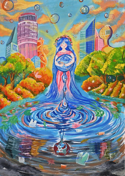 Hoa hậu Nguyễn Thanh Hà trao giải cuộc thi vẽ 'Thành phố xanh - Đẹp như trong tranh' - Ảnh 6. Nguyễn Thanh Hà - Ảnh 7.