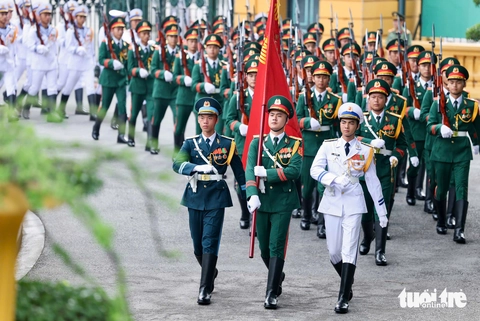 Chủ tịch nước Lương Cường đón, hội đàm với Tổng thống Lithuania - Ảnh 2.