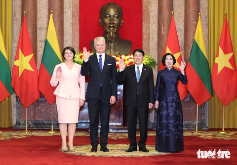 Chủ tịch nước Lương Cường đón, hội đàm với Tổng thống Lithuania - Ảnh 8.