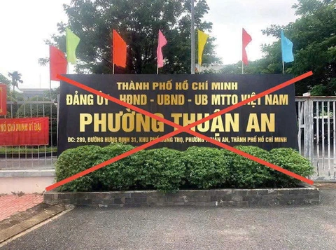 Bảng hiệu tại Bình Dương “phường Thuận An thuộc TP.HCM” là ảnh giả - Ảnh 1. Bình Dương - Ảnh 1.