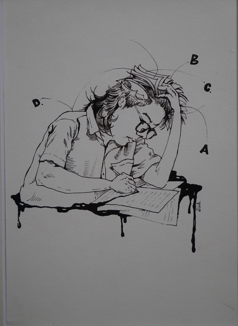 Ngắm những khoảnh khắc ‘kinh điển’ của sĩ tử mùa thi qua tranh - Ảnh 6. sĩ tử - Ảnh 6.