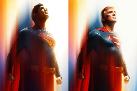 Nhà Trắng chế ảnh Trump là Superman, dân mạng: Vậy Elon Musk là Lex Luthor? - Ảnh 1. Nhà Trắng chế ảnh ông Trump là Superman, dân mạng: Vậy Elon Musk là Lex Luthor? - Ảnh 1.