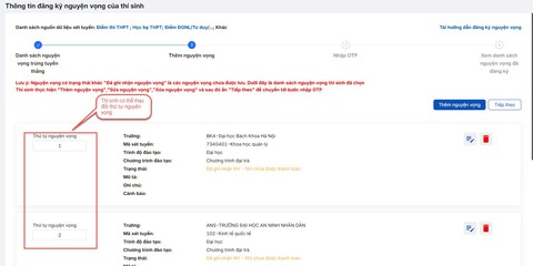Cách thức đăng ký nguyện vọng xét tuyển trên hệ thống của bộ- Ảnh 8. Cách thức đăng ký nguyện vọng xét tuyển trên hệ thống của bộ- Ảnh 8.