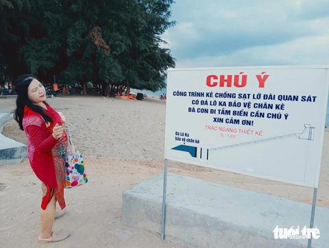 Đơn vị thi công để loạt đá tảng sắc bén ở bãi biển Bình Sơn - Ninh Chử- Ảnh 3. Ninh Chử - Ảnh 3.