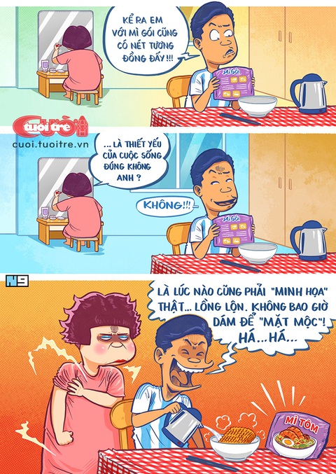 Vợ và mì tôm giống nhau ở phần trình bày bao bì - Ảnh 1.