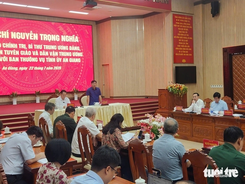 Ông Nguyễn Trọng Nghĩa làm việc với Tỉnh ủy An Giang về chuẩn bị cho đại hội Đảng - Ảnh 1.