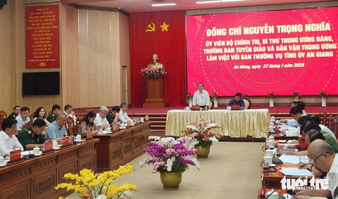 Ông Nguyễn Trọng Nghĩa làm việc với Tỉnh ủy An Giang về chuẩn bị cho đại hội Đảng - Ảnh 3.