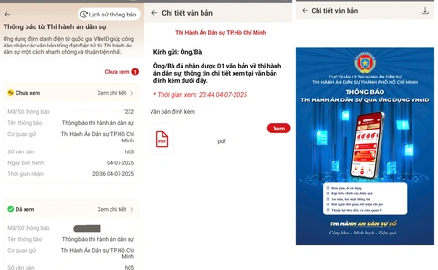 Người dân ở nhà, nhận thông báo thi hành án qua VNeID- Ảnh 1. Người dân ở nhà, nhận thông báo thi hành án qua VNeID - Ảnh 1.