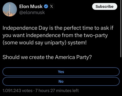 Ông Elon Musk đưa ra chiến lược tạo dựng quyền lực cho đảng chính trị mới - Ảnh 2. Ông Elon Musk nêu chiến lược xây dựng quyền lực cho đảng mới - Ảnh 2.