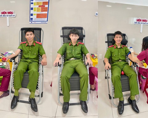 Ba chiến sĩ cảnh sát cơ động Quảng Trị kịp thời hiến máu cứu người - Ảnh 1.