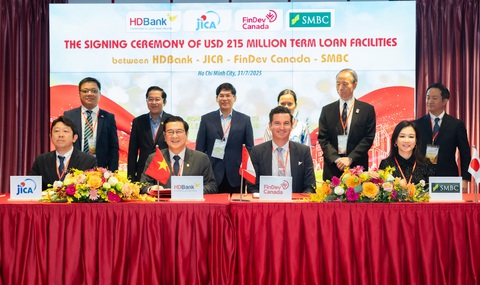 HDBank ký khoản vay hợp vốn 215 triệu USD với JICA, FinDev Canada và SMBC - Ảnh 1.