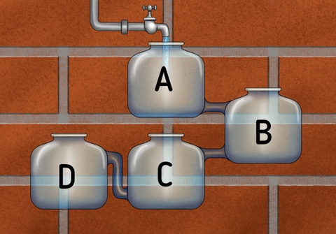 Bình nào sẽ đầy nước trước? - Ảnh 1. Bình nào sẽ đầy nước trước? - Ảnh 1.