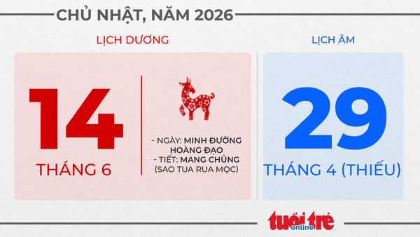 8. Chủ nhật, ngày 14 tháng 6 năm 2026