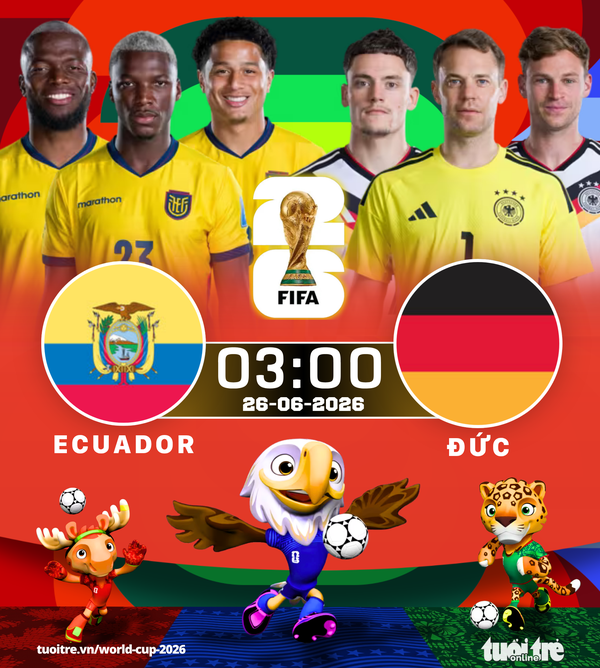 Lịch thi đấu World Cup 26-6: Ecuador vs Đức