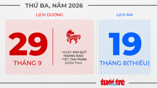 11. Thứ ba, ngày 26 tháng 9 năm 2026