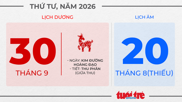 12. Thứ tư, ngày 30 tháng 9 năm 2026