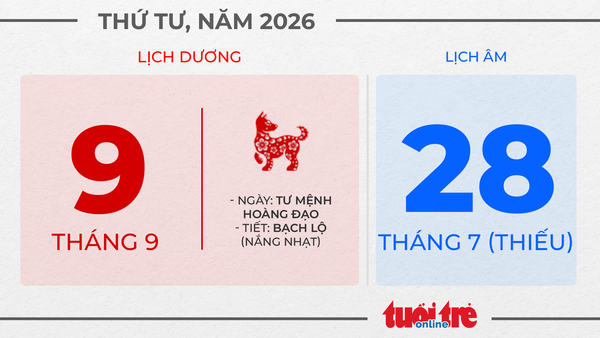 4. Thứ tư, ngày 9 tháng 9 năm 2026