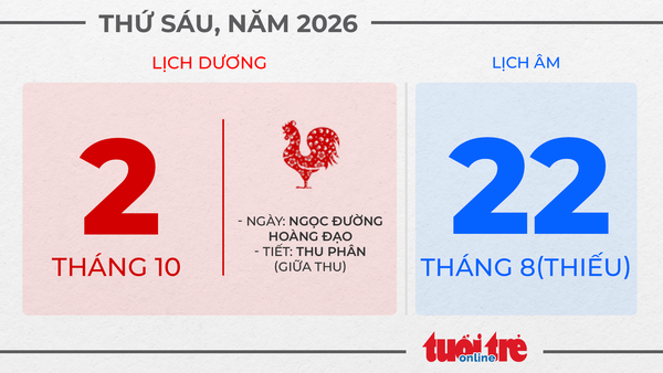1. Thứ sáu, ngày 2 tháng 10 năm 2026